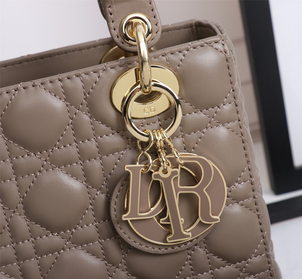 Small Lady Dior My ABCDior Bag Khaki Cannage Lambskin